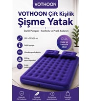 Çift Kişilik Şişme Yatak Dahili Pompalı 203x152x22 Cm 2 Yastıklı
