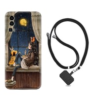 General Mobile Gm 23 Kılıf Resimli Boyun Askılı İpli Desenli Silikon Dog And Girl 1358