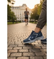 Enoch Erkek Lacivert Cilt Spor Ayakkabı - Hafif Taban Koşu ve Yürüyüş Sneaker