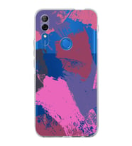 Huawei P Smart z Uyumlu Kamera korumalı Kapak Brushstroke Tasarımlı  Şeffaf Kılıf