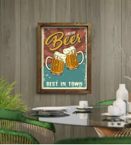 BK Gift Cafe & Bar & Restaurant Konseptli Doğal Masif Ahşap Çerçeveli Tablo-16