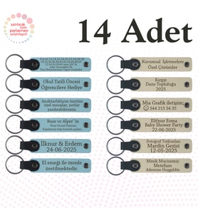 Gök Mavi & Sütlü Kahve, 14’lü Set, Kişisel Özel Anahtarlık, Kurumsal Workshop Katılımcılarına Hediye