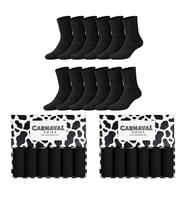 Carnaval Terry Siyah 12'li Eko Unisex Soket Çorap Seti