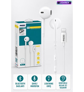 Basic BL-i7 Mikrofonlu Lightning Girişli EarPods Kulaklık İphone Uyumlu Kablolu Kulaklık