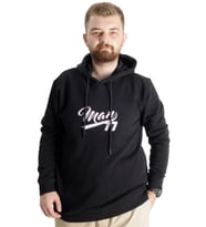 Mode XL Büyük Beden Erkek Sweatshirt Kapüşonlu 23540 Siyah