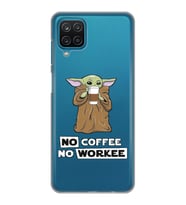 Samsung Galaxy A12 Uyumlu Yoda Coffee Tasarımlı Şeffaf Telefon Kılıfı