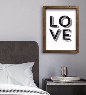 BK Gift Yatak Odası Konseptli Doğal Masif Ahşap Çerçeveli Tablo 45x65cm-81