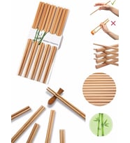10 Çift - 20 Adet Yıkanabilir Organik Bambu Çin Yemek Çubuğu Chopsticks Çin Çubu