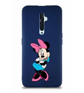 Oppo Reno 2Z Soft Premier Kapak Minnie Mouse-D Tasarımlı Silikon Kılıf - Lacivert (Şeffaf)