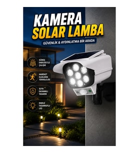 Kamera Görünümlü Güneş Enerjili Hareket Sensörlü Güvenlik Lambası IP66