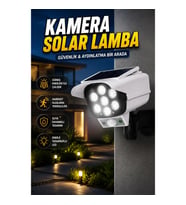 Kamera Görünümlü Güneş Enerjili Hareket Sensörlü Güvenlik Lambası IP66