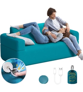 Şişirilebilir koltuk, entegre hava pompalı şişme kanepe, 4 kPa yüksek basınç ve uzun ömürlü, kamp, piknik, plaj ve ev için (Loveseat)