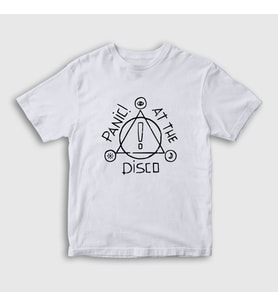 Presmono Unisex Çocuk Beyaz Logo V2 Panic! at the Disco T-Shirt 72892tt (Beyaz)