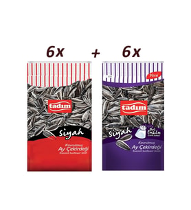 Tadım Aycekirdeği 180 gr Kavrulmus Siyah ve Bol Tuzlu 12 li Karma Paket