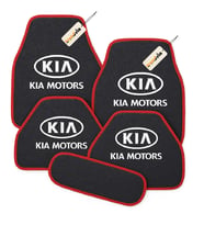 Kia Motors 5 Parça Oto Halı Paspas Takımı – Kaymaz, Su Geçirmez, Kolay Temizlenebilir Araba Paspası (Antrasit - Kırmızı)