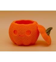 Örgü Dokulu Balkabağı Kutusu - Sevimli Halloween Dekorasyonu - Saklama Kutusu / Takı Kutusu - 3D Baskı STL
