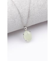 Prehnite Doğal Taş 925 Ayar Gümüş Kolye