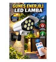 Güneş Enerjili Kamera Tasarımlı LED Duvar Lambası – Hareket Sensörlü, 3 Modlu ve Uzaktan Kumandalı