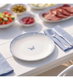 GÜRAL PORSELEN Flora 4lü 20 cm Porselen Düz Tabak