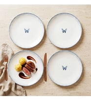 GÜRAL PORSELEN Flora 4lü 20 cm Porselen Düz Tabak