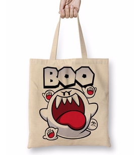 Süper Mario Boo Bez Çanta Uzun Saplı