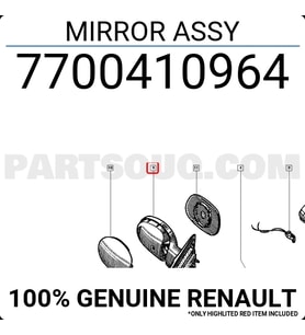 Renault Laguna Dış Ayna Manuel Sağ 1993-2001 (Oem No:  7700410964)