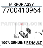Renault Laguna Dış Ayna Manuel Sağ 1993-2001 (Oem No:  7700410964)