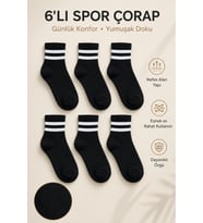 6 Çift Burun Dikişsiz Çemberli Tenis Çocuk Soket Spor Çorap
