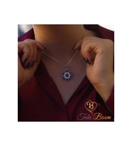 Davut Yıldızı Kolye – Yahudi Gümüş Kolye, Kadınlar İçin Manevi Kolye, Safir Taş (Beyaz Gümüş)