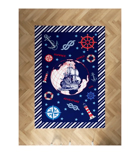MEKTA HOME BEBEK VE ÇOCUK ODASI Denizci Gemi Desenli Halı