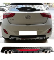 Hyundai İ30 Siyah Difüzör Difizör Yuvarlak Egzoz Görünüm Reflektörlü