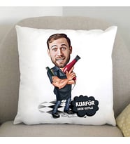 Kişiye Özel Erkek Kuaför Karikatürlü Yastık