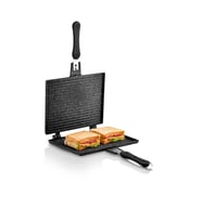 FMS D3001 Büyük Döküm Ocak Üstü El Tost Makinesi Siyah 20x26cm