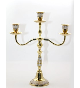 Pirinç Sedefli 3'Lü Şamdan Model 2