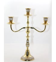 Pirinç Sedefli 3'Lü Şamdan Model 2