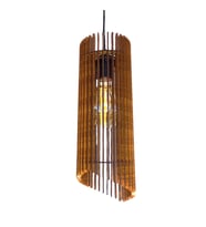 Modern Tasarım Tornado Doğal Ahşap MDF lazer Kesim Rustik Salon Avize (Ceviz)