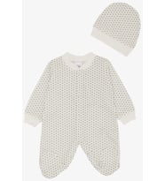 Breeze Kız Bebek Patikli Tulum Minik Kalp Desenli 0-6 Ay, Beyaz