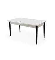 Ortadan Açılır Büyüyen Yemek Masası Kar Beyaz 70x120cm
