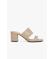 Tommy Hilfiger LEATHER & SUEDE BLOCK HEEL MULE Kadın Terlik FW0FW08530AFE