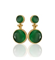 Kadir Jewellery 22 Ayar Altın Kaplama Kadın Taşlı Küpe -El İşçiliği Ve Hipoalerjenik Küpe