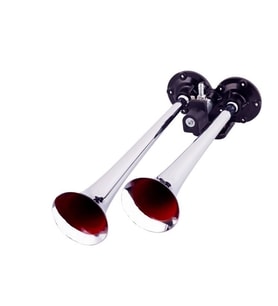 İKİLİ DÜZ HAVALI KORNA 12V KROM