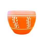 Bitki Tasarımı Nakış Desenli Terrakota Toprak Saksı Saksılık Salon Çiçeklik - 15 Cm