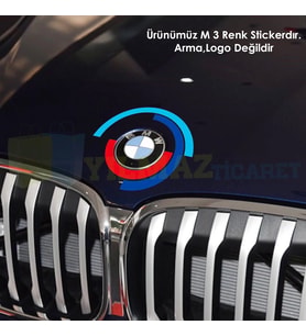 Bmw Ön Kaput Logo Arma Kenarı M Oto Sticker Yapıştırma Etiket 17 x 15 Cm