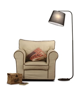 RİOLİGHT RETRO3 RUSTİK SİYAH HAREKETLİ KUMAŞ BAŞLIK METAL LAMBADER KÖŞE LAMBASI
