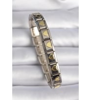 316L Çelik Gümüş Renk Gold Kalp İşleme Nomination Charm Bileklik 5886 - SSSSSS8791-6167