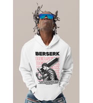 Özel Tasarım Berserk Guts Baskılı Unisex Oversize Anime Karakter Hoodie