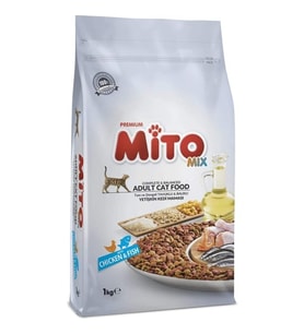 Mito Mix Adult Cat Tavuklu ve Balıklı Renkli Taneli Yetişkin Kedi Maması 1 kg
