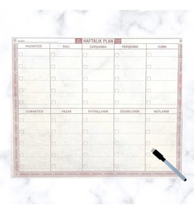 Durukar® Şeffaf Kendiliğinden Yapışkanlı Kalemli Haftalık Planlayıcı 40cm-50cm