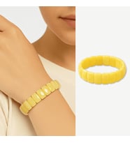 Çubuk Kesim Sarı Beyaz Renk Beyrut Kehribar Kadın Rolex Bileklik