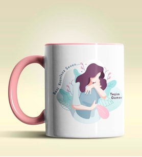 Kişiye Özel Beni Koşulsuz Seven Tasarımlı Pembe Kupa Bardak (Pembe)